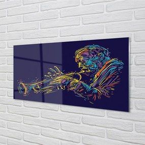 Sklenený obklad do kuchyne trumpet muž 125x50 cm
