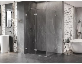 Mexen Lunar-F L, skladací sprchový kút ľavý 90 x 70 cm, 8mm číre sklo, chrómový profil, 836L-090-070-01-00-L