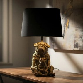 Stolná lampa Pes 43,8 cm čierno-zlatá