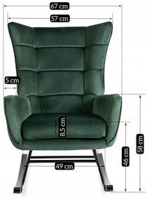 Kreslo ANTONIO hojdacie, zelené