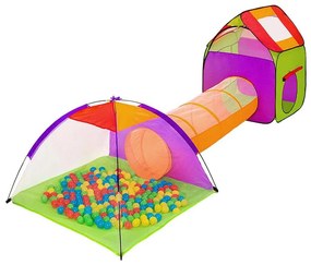 Detský stan a hrací domček s tunelom vrátane 200 loptičiek
