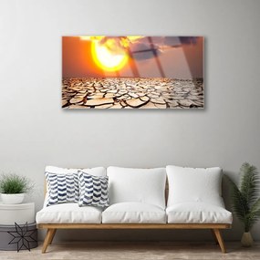 Skleneny obraz Slnko púšť krajina 125x50 cm