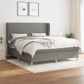 Boxspring posteľ s matracom tmavosivá 180x200 cm látka 3128382