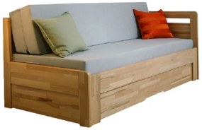 BMB TANDEM ORTHO bez roštov 90 x 200 cm - rozkladacia posteľ z dubového masívu, dub masív