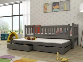 Detská posteľ 90 x 200 cm Amalia (s roštom a úl. priestorom) (grafit). Vlastná spoľahlivá doprava až k Vám domov. 1013110