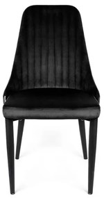 Stolička LOUIS zamatová čierna ALL 947838