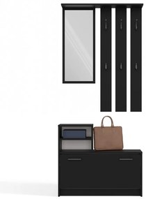 Predsieňová zostava Vayan 1 (čierna) (so zrkadlom). Akcia -18%. Vlastná spoľahlivá doprava až k Vám domov. 1132526