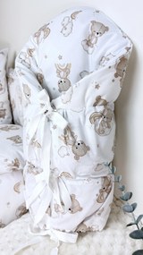 INTERMEDIC SK Obliečka na zavinovačku Teddy 73x73 cm – bavlnená zavinovačka s motívom medvedíkov