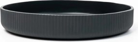 Dekoračná miska ORYVEN, sklolaminát s drážkami, priemer 30 cm, antracit