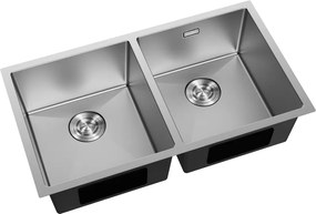 Mexen Binox, 2-komorový nerezový drez 800 x 450 mm, brúsená oceľ, 6421802000-01