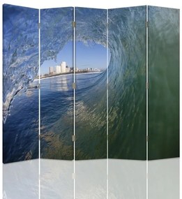 Gario Paraván Vlna s výhľadom na mesto Rozmery: 180 x 170 cm, Prevedenie: Otočný paraván 360°