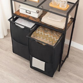 Koš na prádlo Vasagle Ermira 100 l černý/hnědý