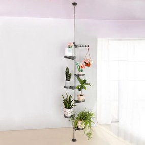 Teleskopický stojan na kvety, sivý