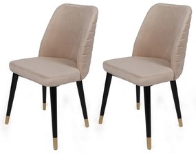 Súprava jedálenských stoličiek Hugo Cream and Black, 2 ks