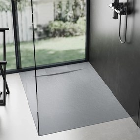 Štvorcová sprchová vanička z SMC kompozitu REA BAZALT 90x90 cm, sivá
