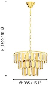 Eglo 99098 - Luster na reťazi ERSEKA 5xE14/40W/230V