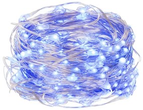 SPRINGOS LED reťaz Nano - 20m, 200LED, 8 funkcií, IP44, modrá