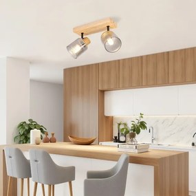 Brilagi - Bodové svietidlo HYGGE 2xE14/15W/230V kaučukovník/dymová