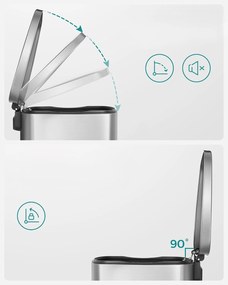 Nerezový odpadkový kôš Doro 50 l strieborný