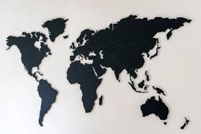 Kovová mapa sveta na stenu XL s hranicami