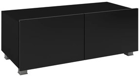 Televízny stolík CALABRINI 100 cm - čierna/čierny lesk