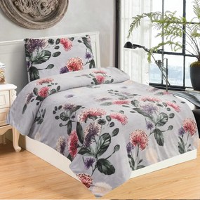 Svetlosivé mikroplyšové obliečky na jednolôžko 140x200 cm Margot – My House