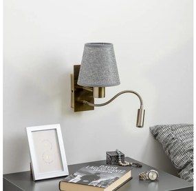 Brilagi - LED Nástenná lampa NUBILA 1xE27/25W/230V + LED/3W mosadz/šedá