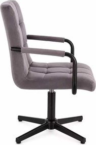 LuxuryForm DESIGN Otočná stolička VERONA BLACK VELUR na čiernom kríži - tmavosivá
