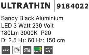 Moderný luster Ultrathin 25 čierne