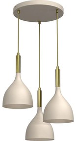 Luster na lanku NOAK 3xE27/15W/230V béžová/zlatá