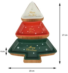 Porcelánová servírovacia miska Christmas Tree 27x20 cm sada 3ks