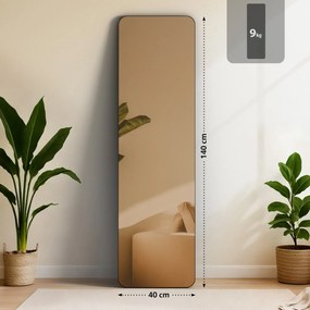 Zrkadlo Gurnee 140x40 cm - čierne matné