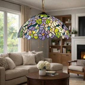 Luster do obývačky Tiffany Premium AMAZONIT Ø50 3*E27