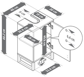 Malá umývadlová skrinka s dvierkami