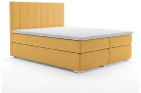 Manželská posteľ Boxspring 140 cm Pugno (žltá) (s úložným priestorom). Vlastná spoľahlivá doprava až k Vám domov. 1044301