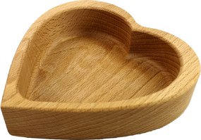 AMADEA Drevená miska v tvare srdca, masívne drevo, rozmer 17,5x17,5x4,5 cm