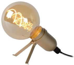Lucide 46511/05/02 PUKKA - Stolná lampa - LED - E27 - 1x5W 2200K - Matné zlato / Pattina