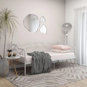 vidaXL Rám rozkladacej pohovky biely kovový 90x200 cm