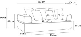 Ružová ženilková pohovka 237 cm Whesley – Bobochic Paris