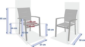 DEOKORK Hliníkové kreslo s textíliou VERMONT (cappuccino)