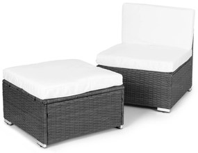 MultiGarden Záhradný set nábytku, rohová sedačka, stôl, modulárny, technoratan - sivá MultiGarden