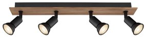 Globo 57998-4W - Bodové svietidlo DREW 4xGU10/35W/230V drevo/kov