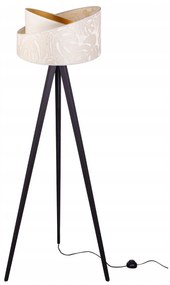 Podlahová lampa WERONA 7, 1x krémové textilné tienidlo so vzorom, G, K