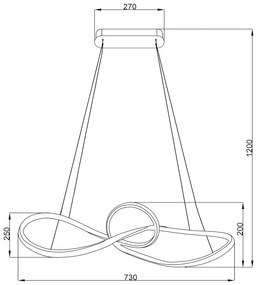 Závesné LED svietidlo Marco, 1x LED 42w, 4000k, b