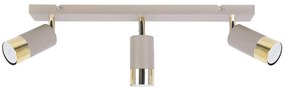 Bodové svietidlo Hugo, 3x béžové/zlaté kovové tienidlo, (možnosť polohovania)