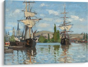 Obraz - Claude Monet, Ships Riding on the Seine at Rouen, reprodukcia (70x50 cm)
