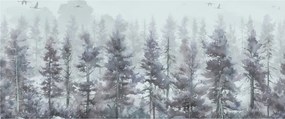 Obraz - Borovicový les II., aquarel (120x50 cm)