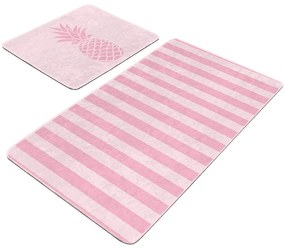 Ružové zamatové kúpeľňové predložky v súprave 2 ks 60x100 cm – Mila Home