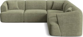 Zelená menčestrová rohová pohovka Campi – Cosmopolitan Design