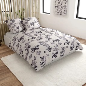 Obliečky z mikrovlákna BLACK BUTTERFLY krémové Rozmer obliečky: 2 ks 70 x 80 cm | 160 x 200 cm